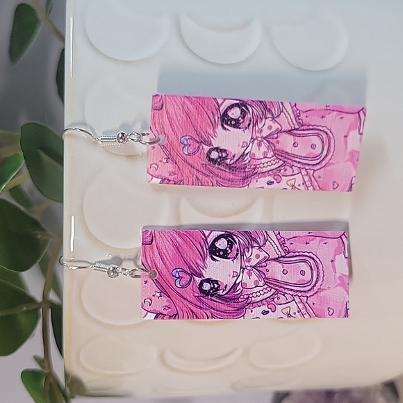 Anime Girl Drop Earrings - Picture 1 of 6